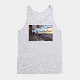 The Malecon, Blue Car, Havana, Cuba Tank Top